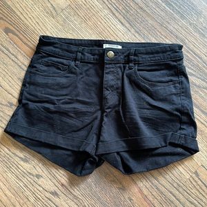 H&M • black• cuffed hem • black • shorts • size 6